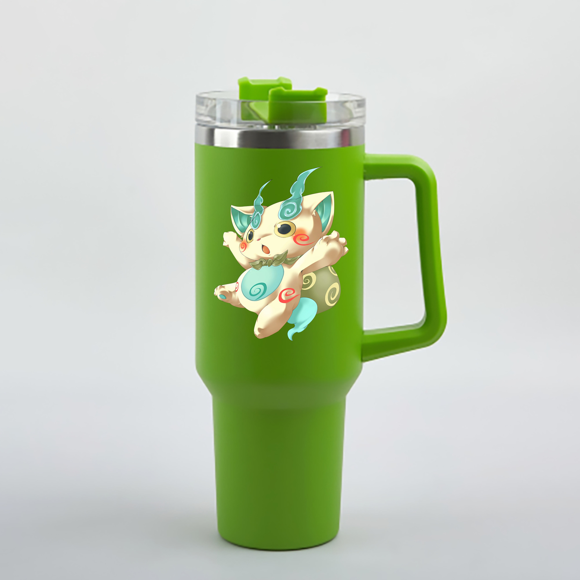 （画像用） 妖怪ウォッチ Yo-kai Watch 1200mL車用タンブラー - クリスタルステッカー（プラスチックストロー付き）